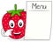 Strawberry Character with Blank Menu