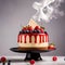 Strawberry cheesecake, dynamic food photography with splash effect