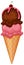 Strawberry Chocolate Ice Cream Cone
