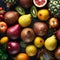 strawberry citrus drop water healthy food green vitamin fresh background fruit. Generative AI.
