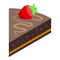 Strawberry cocoa cake icon isometric vector. Chocolate festival
