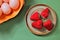 Strawberry coffee plate egg healthy food breakfast