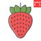 Strawberry color line icon, food and keto diet, berry sign vector graphics, editable stroke colroful linear icon, eps 10