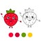Strawberry. Coloring book page