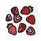 strawberry composition color icon vector illustration