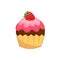 Strawberry cup cake vector illustration