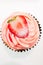 Strawberry cupcake top view