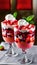 Strawberry dessert illustration Artificial Intelligence artwork generated