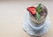 Strawberry desserts. Tiramisu with strawberries.