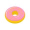 Strawberry donut isolated. Baking Sweets on white background. De