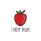 Strawberry doodle icon, vector illustration