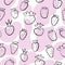 Strawberry doodle seamless pattern