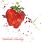 Strawberry drawing by watercolor