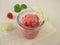 Strawberry elderflower ice cream