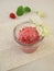 Strawberry elderflower ice cream