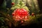 Strawberry Enchanted garden ultra-realistic lamp Photo, Cottagecore simple living