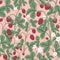 Strawberry fields seamless pattern on pink background