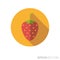 Strawberry flat design long shadow color vector icon