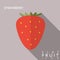 Strawberry flat icon illustration with long shadow