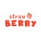 Strawberry flat vector lettering
