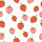 Strawberry flat vector seamless pattern