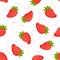Strawberry flowers seamless vector. Used for fabric, gift wrap, packaging.