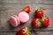 Strawberry and french macaron