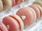 Strawberry french macarons with heart