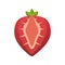 Strawberry fresh delicious half fruit isolated style icon