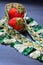 Strawberry fringe green textile Gift ribbon