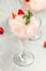 Strawberry frose cocktail with pink wine Frose Slushy Smoothy Alcoholic Beverage. Boozy Frozen Rose Frose