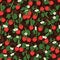 Strawberry fruit branch seamless pattern