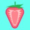 Strawberry Fruit Halved Vector