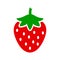 Strawberry fruit sign. Sweet berry simple flat icon - for stock