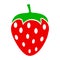 Strawberry fruit sign. Sweet berry simple flat icon - vector