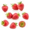 Strawberry fruits on white. Collection