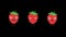 Strawberry funny character. Three animations yes no surprised. Transparent background