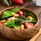 Strawberry, Green Asparagus, Spinach and Walnut Salad