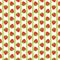 Strawberry & green stripes seamless pattern. Repeatable background. isolated on white background. Vector eps 10 illustration.
