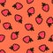 Strawberry Hand Draw Seamless Cute Pattern. Summer Bright endless Background