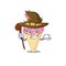 Strawberry ice cream sneaky and tricky witch cartoon character