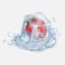 Strawberry in Ice Cube and in Water Illustration