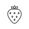 Strawberry icon. Vector linear icon, contour, shape, outline isolated on a white background. Thin line. Modern