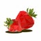 Strawberry, Illustration of Fruit. Polygonal Art