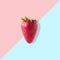 Strawberry isolated on bright background. Minimal food concept