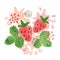 Strawberry juice vector illustration. Abstract watercolor juicy berry splash