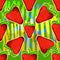 Strawberry kaleidoscope. Seamless vector texture. Vector pattern.