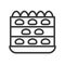 Strawberry layer cake, sweets and dessert outline icon