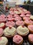 Strawberry Lemon Lemonade Pink and Yellow frosted cupcakes