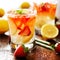 Strawberry lemonade with mint garnish